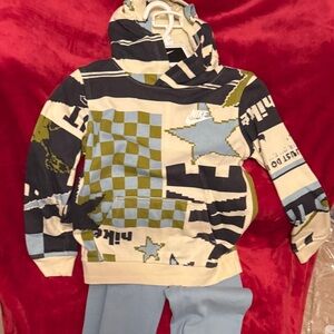 Nike Kids Patchwork Hoodie - Navy Blue, Blue, Green, Cream